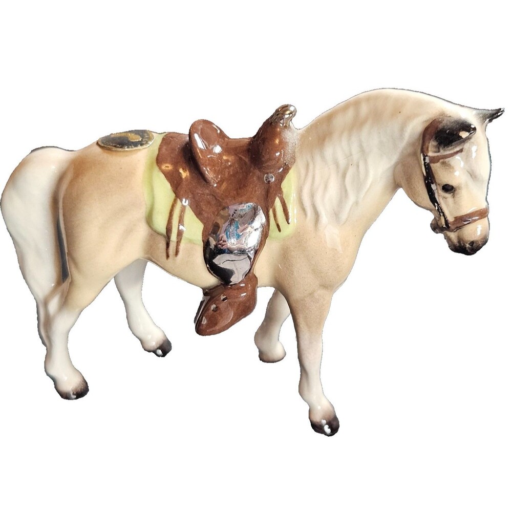 Hagen Renaker Western Horse Miniature Figurine Palomino Pony Green Blanket 2.5"